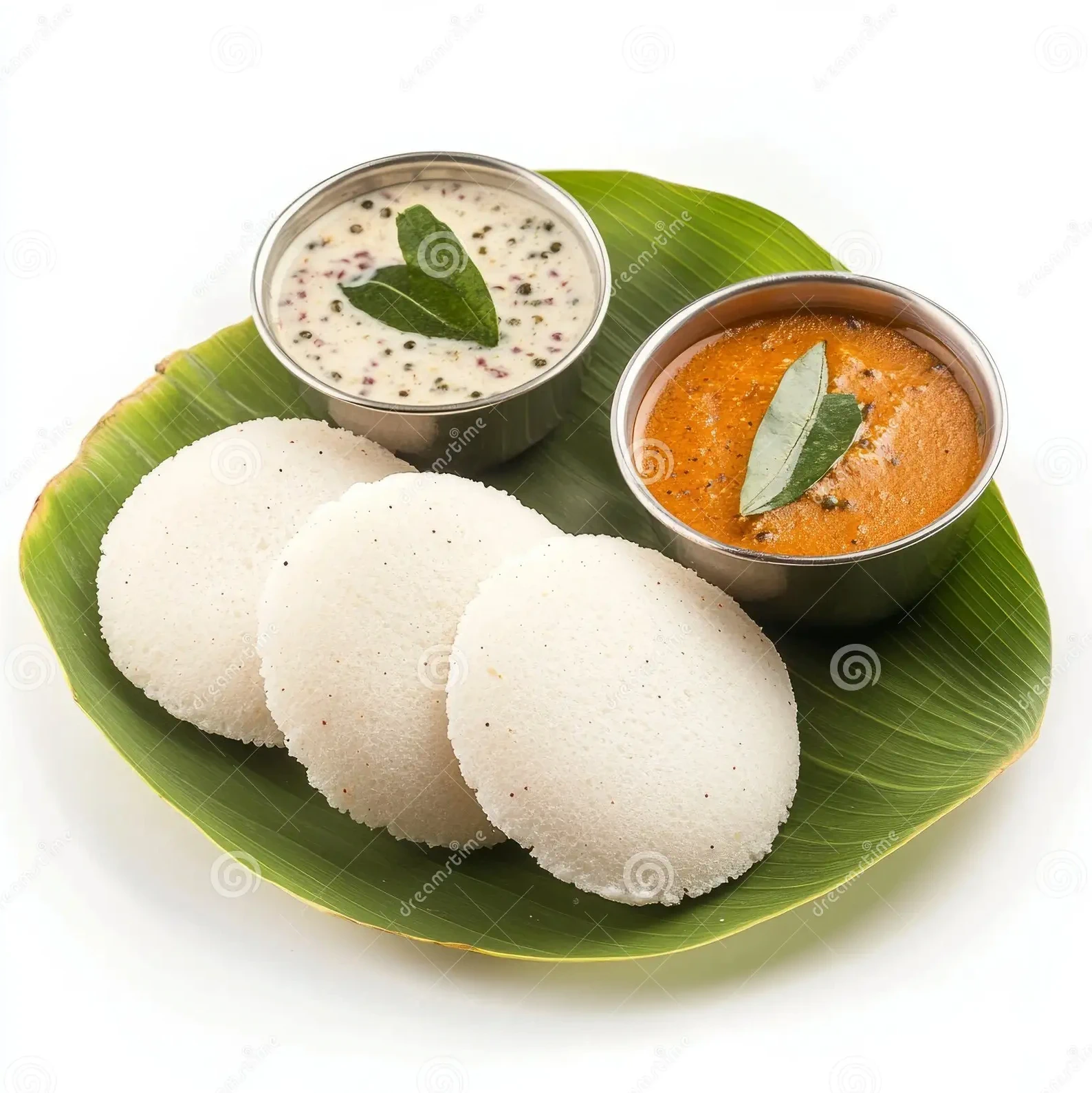 Idly (3) Sambar & Chutney