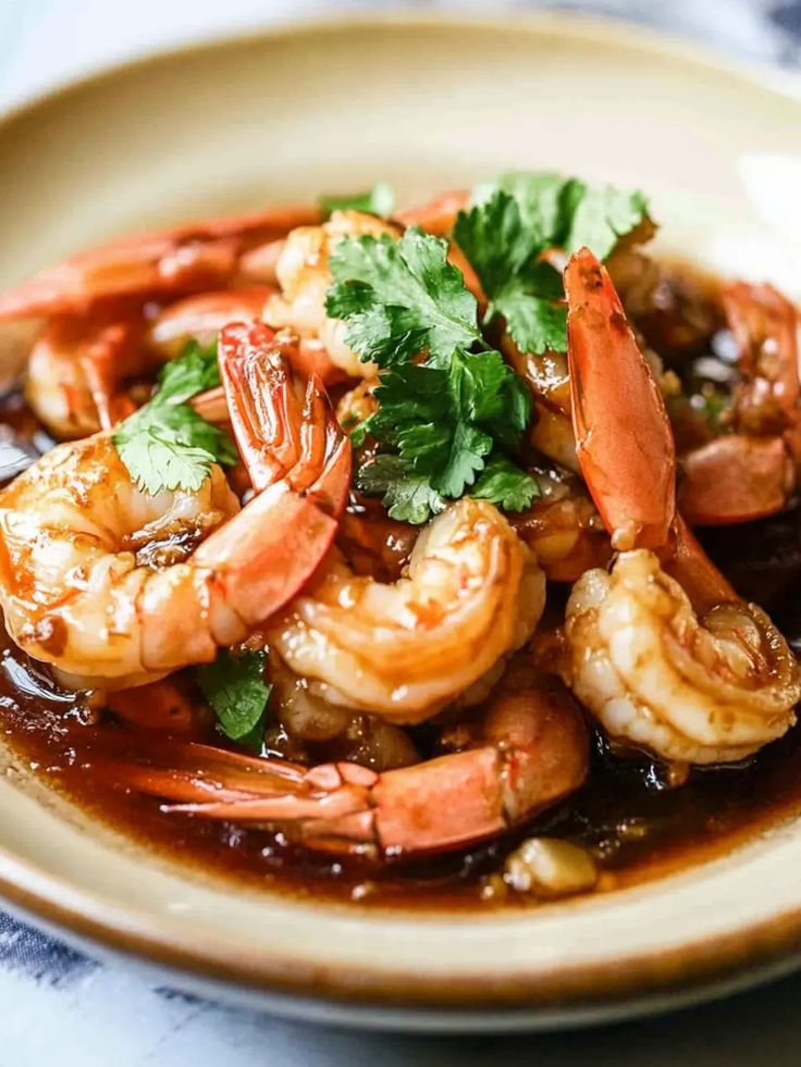 Fried Tiger King Prawns